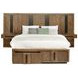 Terrace Ash Brown Wall Panel Queen Platform Storage Bed