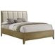 Granada Natural Pine and Beige California King Upholstered Panel Bed