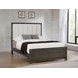 Gran Park Dark Cocoa and Beige California King Upholstered Panel Bed