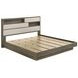 Fenwick Gray Oak And Almond King Bookcase Platform Bed