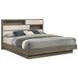 Fenwick Gray Oak And Almond King Bookcase Platform Bed