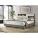 Fenwick Gray Oak and Almond California King Storage Platform Bed with Bookcase