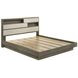 Fenwick Gray Oak and Almond California King Storage Platform Bed with Bookcase