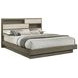 Fenwick Gray Oak and Almond California King Storage Platform Bed with Bookcase