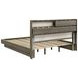 Fenwick Gray Oak and Almond California King Storage Platform Bed with Bookcase
