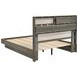 Fenwick Gray Oak And Almond Queen Bookcase Platform Bed