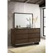 Glenwood Warm Brown 6 Drawer Dresser With Mirror