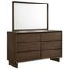 Glenwood Warm Brown 6 Drawer Dresser With Mirror