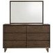 Glenwood Warm Brown 6 Drawer Dresser With Mirror