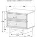 Kailani Beige Oak 2 Drawer Nightstand