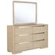 Ladera Light Elm 6 Drawer Dresser with Mirror