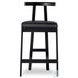 Tex Black Leather Bar Stool