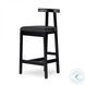 Tex Black Leather Bar Stool