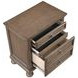 Bethel Wire Brushed Antique Brown 3 Drawer Nightstand