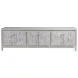 Signature Designs Light Gray And White Bone Elation Long TV Stand