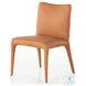 Monza Heritage Camel Leather Dining Chair Set of 2