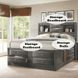 Ireland Gray Oak King Storage Platform Bed
