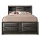 Ireland Gray Oak Queen Bookcase and Storage Bed