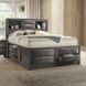 Ireland Gray Oak Queen Bookcase and Storage Bed