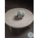 Signature Designs White Travertine And Ribbed Silver Leaf Cachet Round Cocktail Table