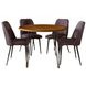 Brennan Dark Brown Upholstered 5 Piece Dining Set