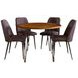 Brennan Dark Brown Upholstered 5 Piece Dining Set
