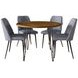 Brennan Gray Upholstered 5 Piece Dining Set