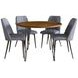 Brennan Gray Upholstered 5 Piece Dining Set