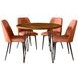 Brennan Light Brown Upholstered 5 Piece Dining Set