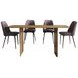 Burke Dark Brown Upholstered 5 Piece Dining Set
