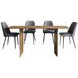 Burke Gray Upholstered 5 Piece Dining Set