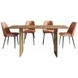 Burke Light Brown Upholstered 5 Piece Dining Set