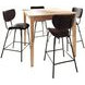 Colby Dark Brown Upholstered 5 Piece Counter Height Dining Set