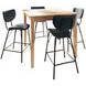 Colby Slate Blue Upholstered 5 Piece Counter Height Dining Set