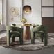 Gwen Luxury Brown and Green Upholstered 5 Piece Dining Set