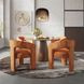 Gwen Luxury Brown and Red Upholstered 5 Piece Dining Set