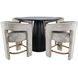 Gwen Luxury Black and Gray Upholstered 5 Piece Counter Height Dining Set