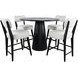 Nash Black and White Upholstered 5 Piece Counter Height Dining Set