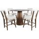 Nash Walnut and White Upholstered 5 Piece Counter Height Dining Set