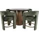 Gwen Luxury Brown and Green Upholstered 5 Piece Counter Height Dining Set
