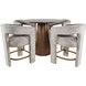 Gwen Luxury Brown and Gray Upholstered 5 Piece Counter Height Dining Set