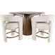 Gwen Luxury Brown and Beige Upholstered 5 Piece Counter Height Dining Set