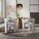 Gwen Luxury Brown and Gray Upholstered 5 Piece Dining Set