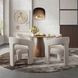 Gwen Luxury Brown and White Upholstered 5 Piece Dining Set