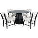 Nash Black and White Upholstered 5 Piece Dining Set