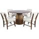 Nash Walnut and White Upholstered 5 Piece Dining Set