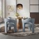 Gwen Luxury Brown and Blue Upholstered 5 Piece Dining Set