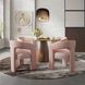 Gwen Luxury Brown and Pink Upholstered 5 Piece Dining Set