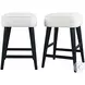 Wes Black Upholstery Backless Counter Height Stool Set Of 2