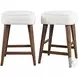 Wes Walnut Upholstery Backless Counter Height Stool Set Of 2